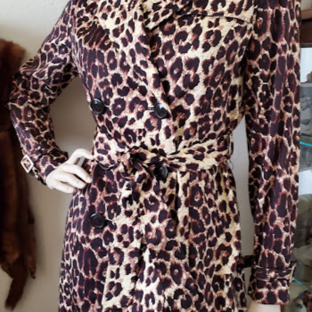 VERTIGO PARIS Cheetah Leopard Trench Jacket - Picture 2 of 11